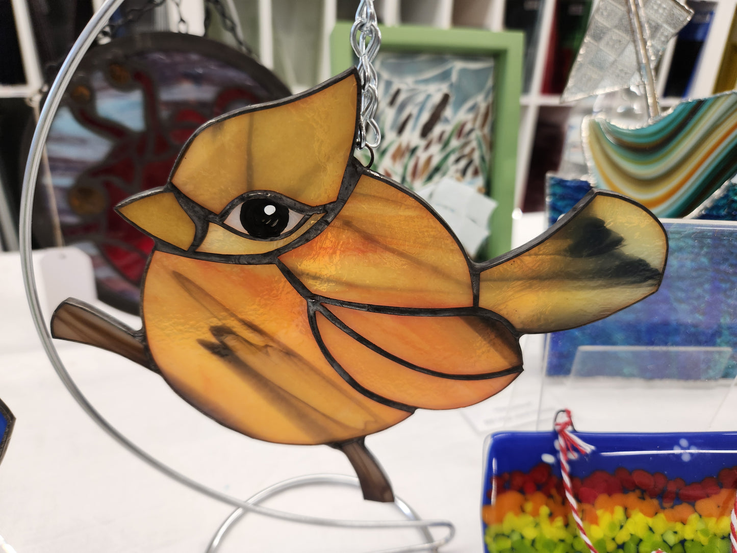 "Bluebird" Stained Glass Suncatcher