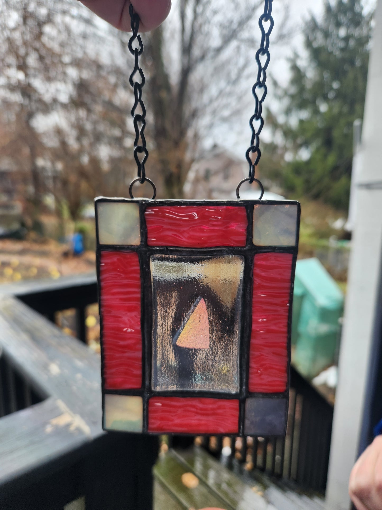 Dichroic Triangle - Stained Glass Suncatcher
