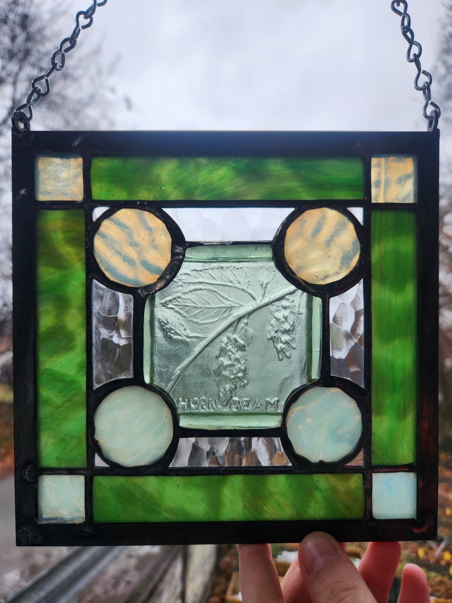 "Hornbeam" Stained Glass Panel