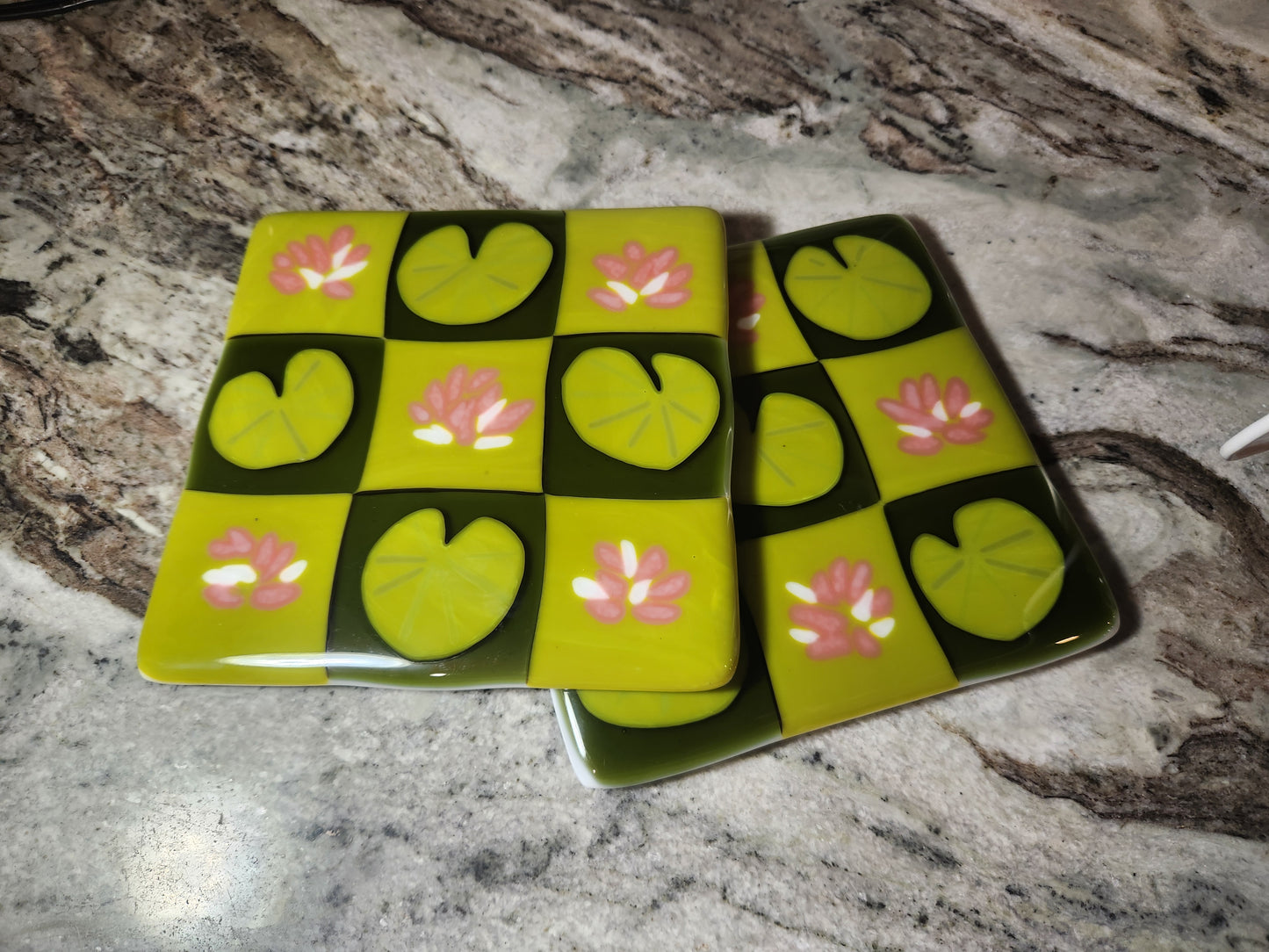 Lily Pad Fused Glass Trivet