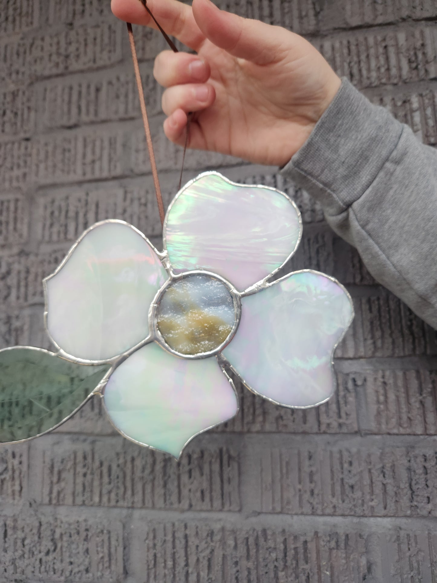Dogwood Stained Glass Suncatcher
