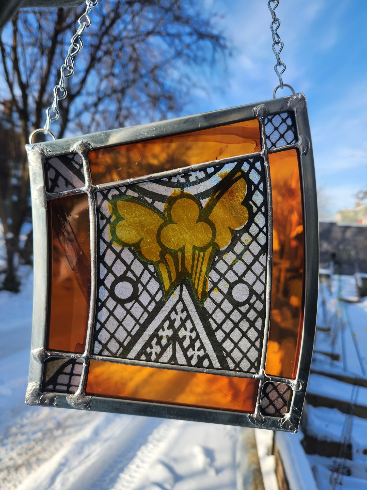 Salvaged Church Glass 3 - Small Stained Glass Panel
