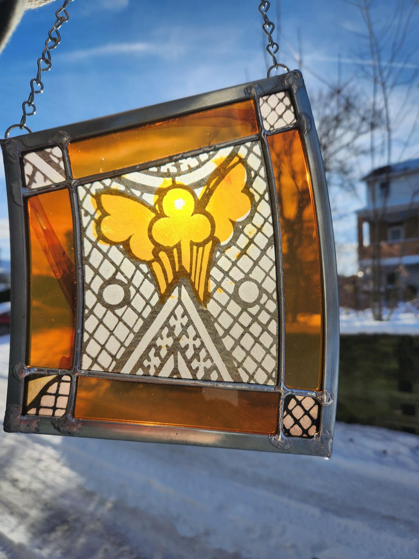 Salvaged Church Glass 3 - Small Stained Glass Panel