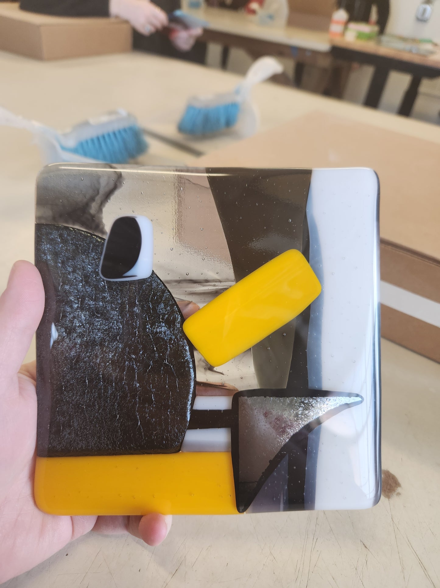 "Boomerang" Fused Glass Trivet