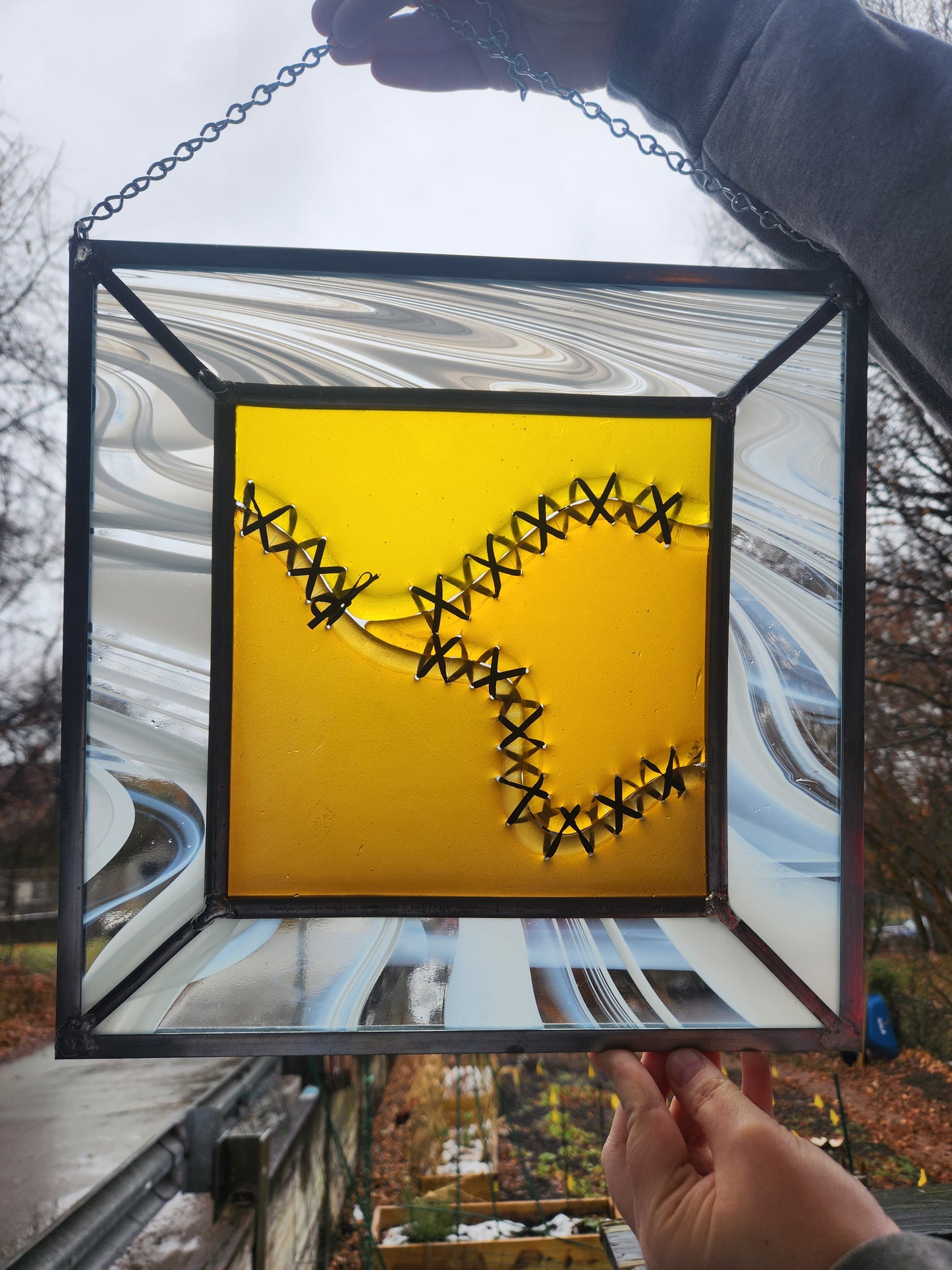 SEWN Glass Pittsburgh Pride - Stained Glass Panel