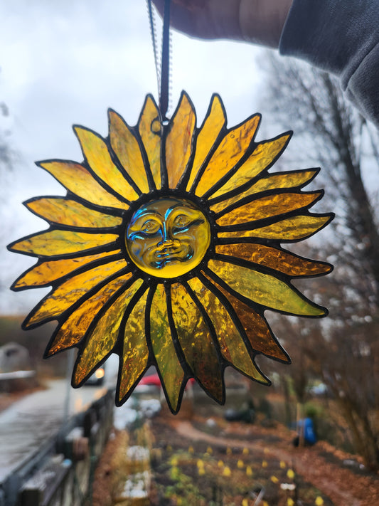 Dichroic Faceflower Stained Glass Suncatcher