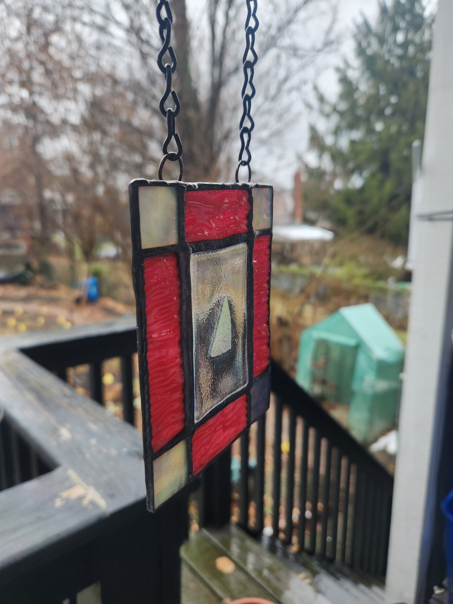 Dichroic Triangle - Stained Glass Suncatcher