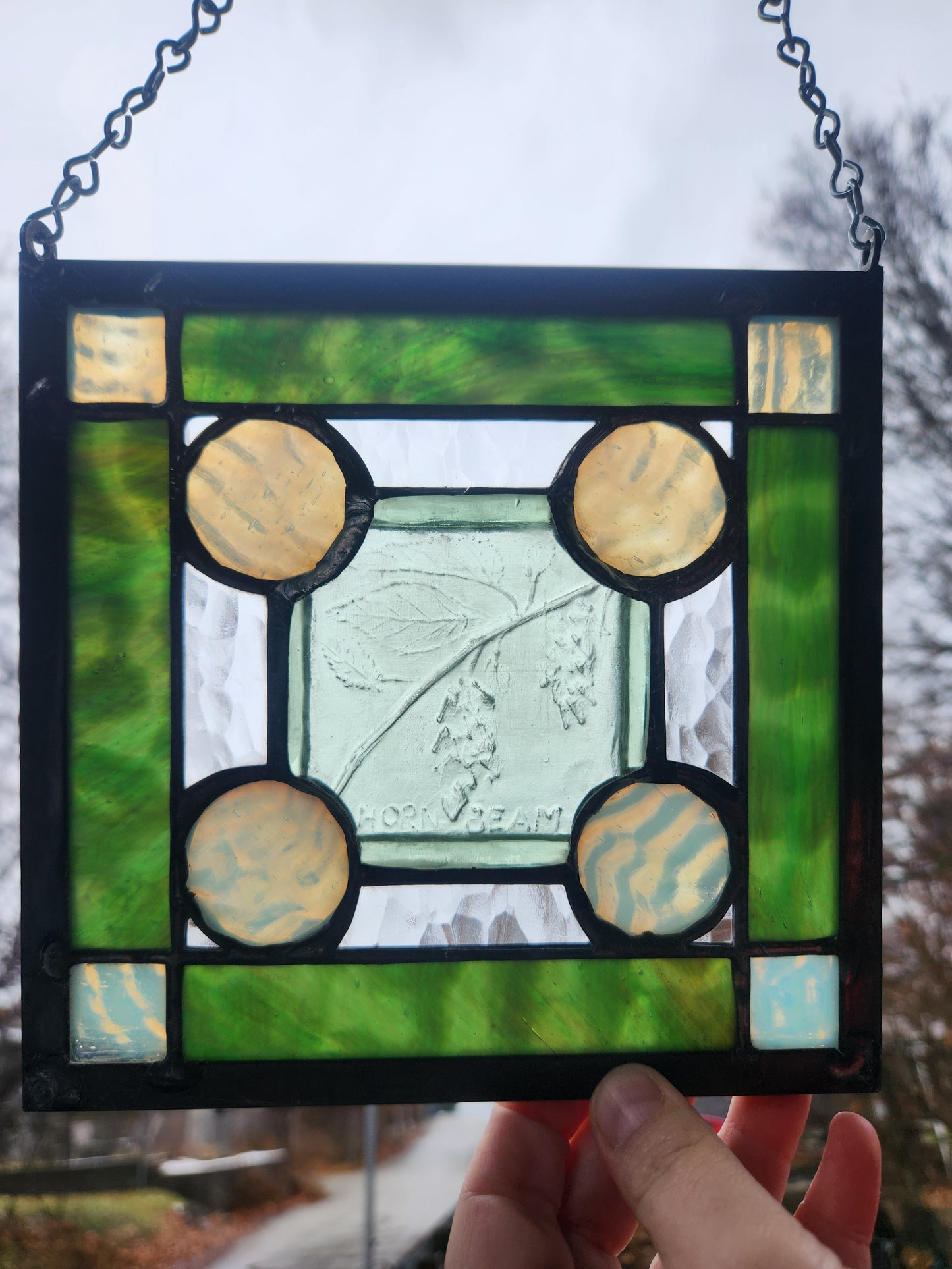 "Hornbeam" Stained Glass Panel