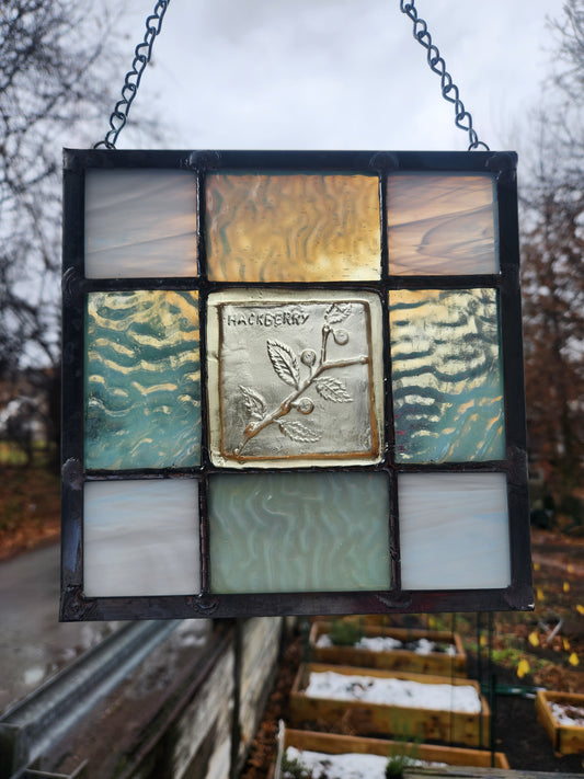 "Hackberry" Stained Glass Panel