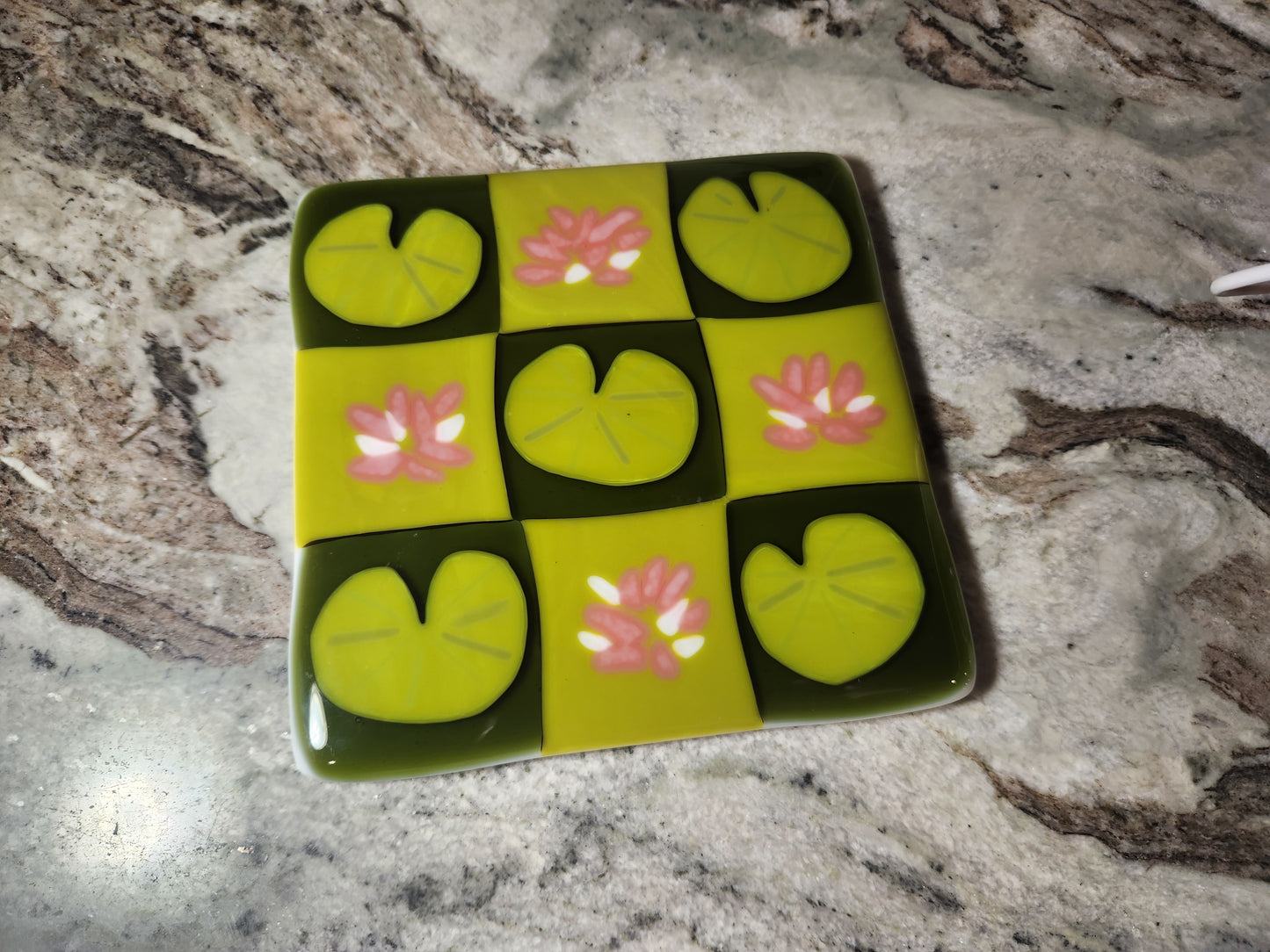 Lily Pad Fused Glass Trivet