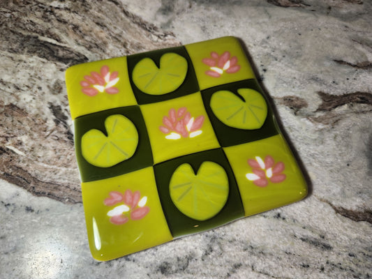 Lily Pad Fused Glass Trivet