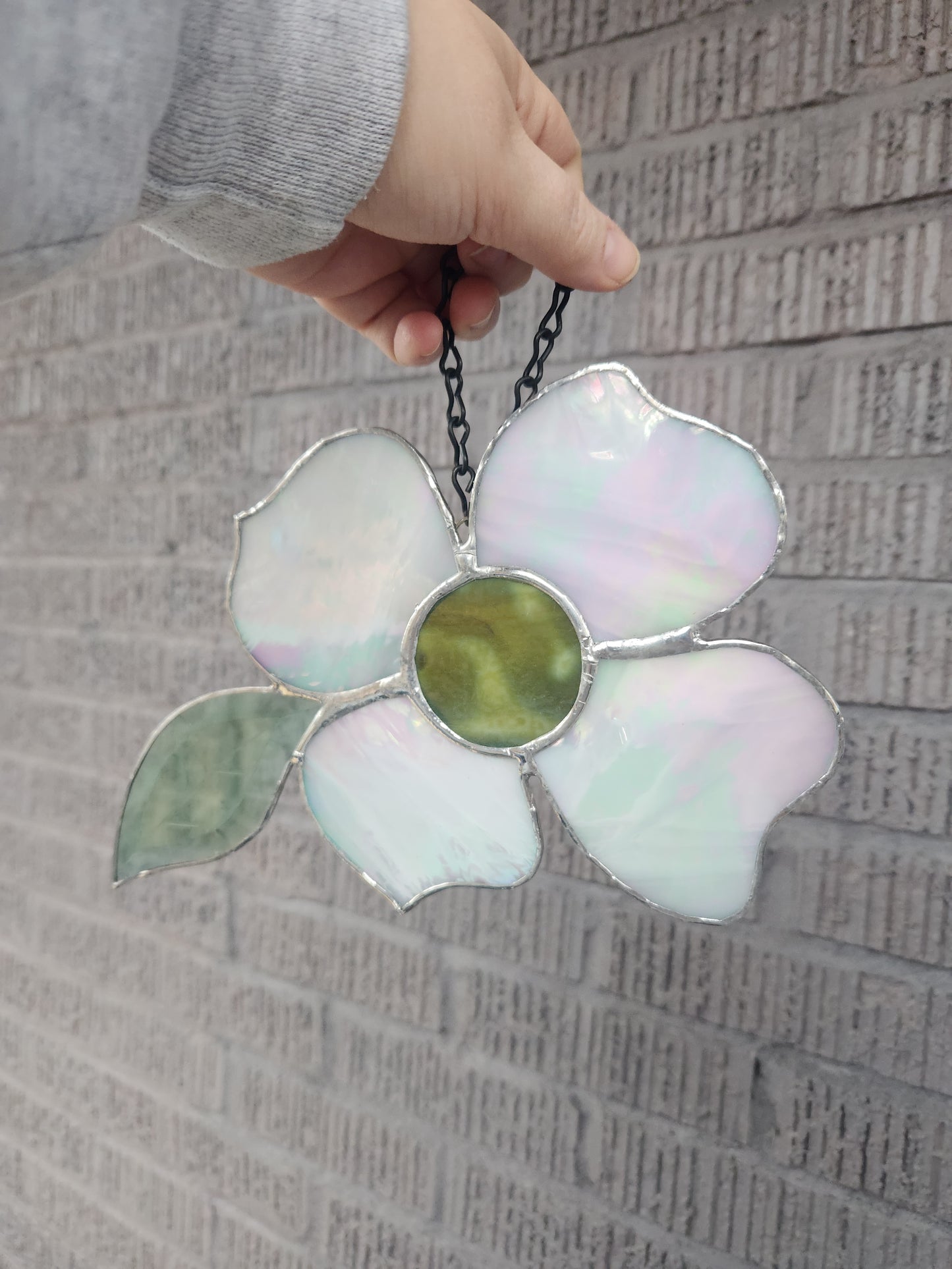 Dogwood Stained Glass Suncatcher