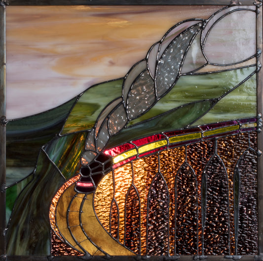 Train Stained Glass Panel