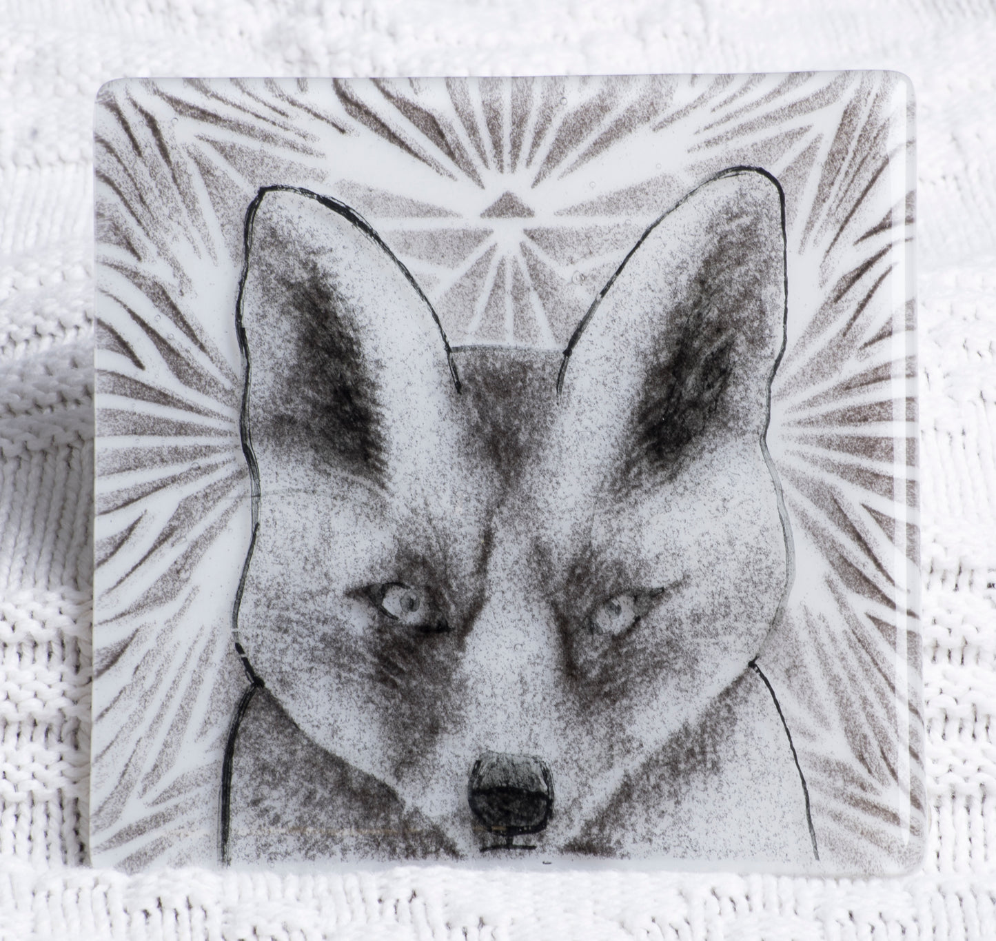 Fox Fused Glass Trivet