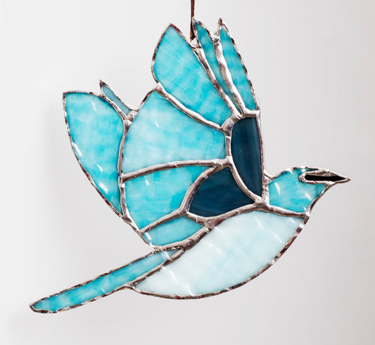 Mountain Bluebird Stained Glass Suncatcher